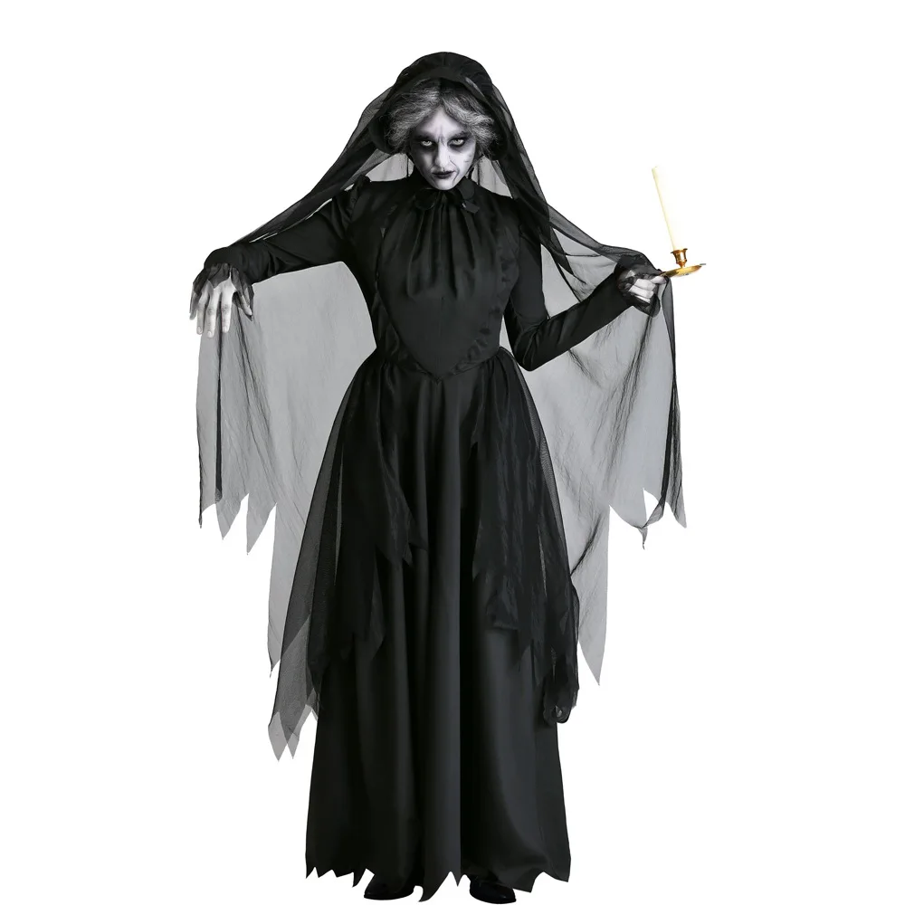 Halloween Vampir Hexen kleid Cosplay Kostüme beängstigende Frauen Bühnen performance tragen Kostüm Erwachsenen Geist Kostüm mit Umhang