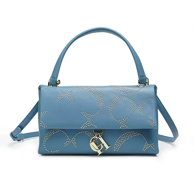 حقيبة كروس نسائية فاخرة من CH، إكسسوارات أجهزة سلسلة ذهبية كلاسيكية، حقيبة كتف نسائية من الجلد بتصميم عصري