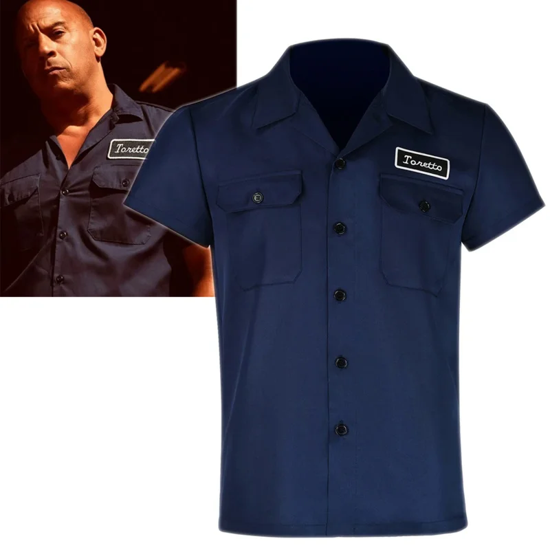 Movie Fast Furious Dominic Toretto Cosplay Costume Shirt Unisex Short Sleeve Summer Coat Tee Tops Men T-shirt Party Uniform