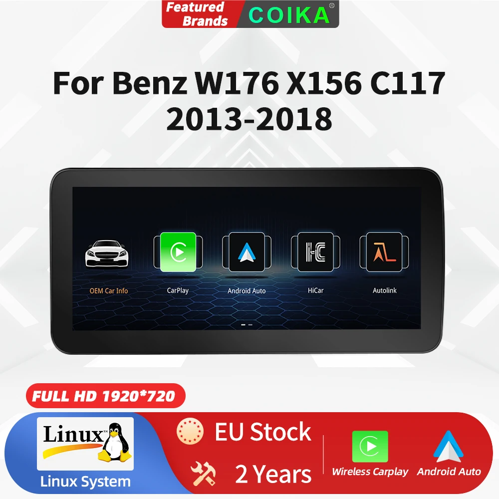 Linux Multimedia Auto Touch Screen Wireless CarPlay Android Auto Per Mercedes-Benz A CLA GLA W176 W117 X156 2013-2018 NTG 4.5 5.0