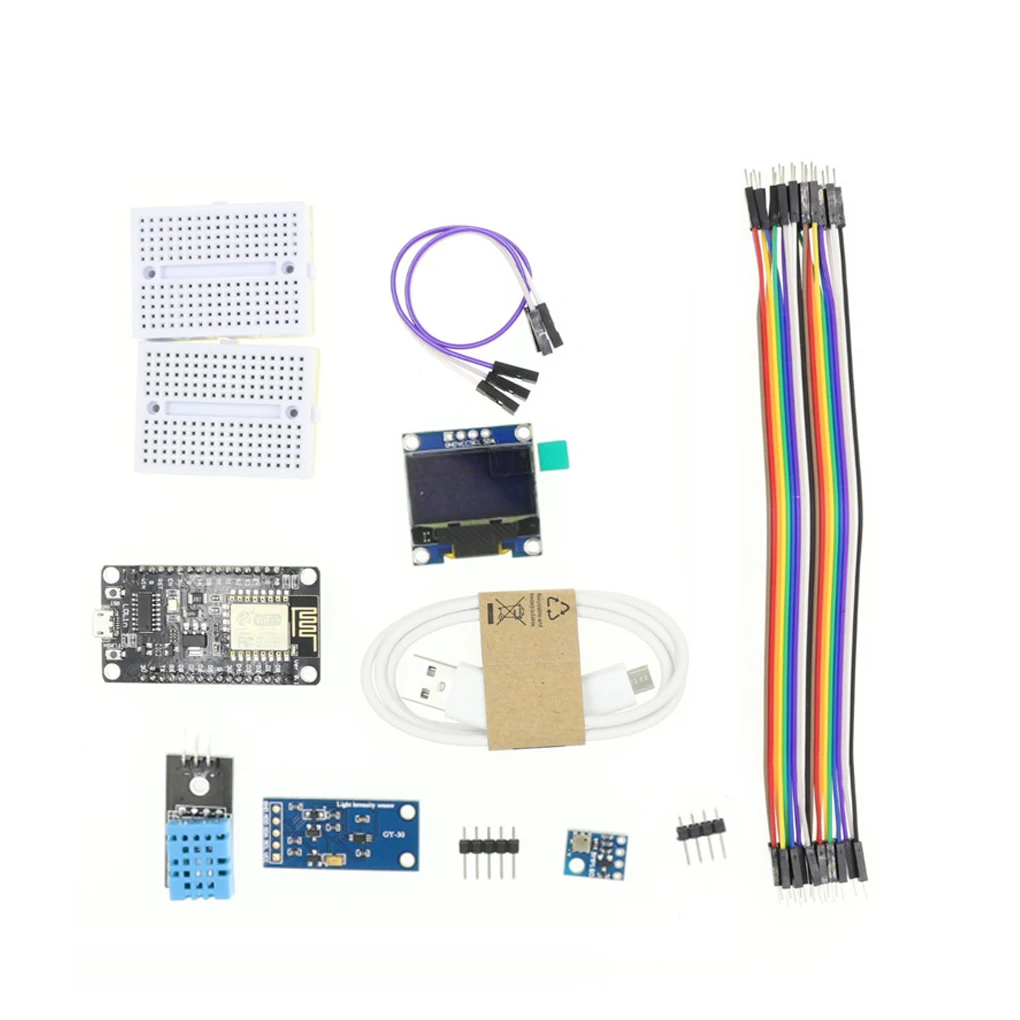 ESP8266 Weather Station Kit Temperature Humidity OLED Display Module Breadboards For Aarduino Weather Instrument Kit