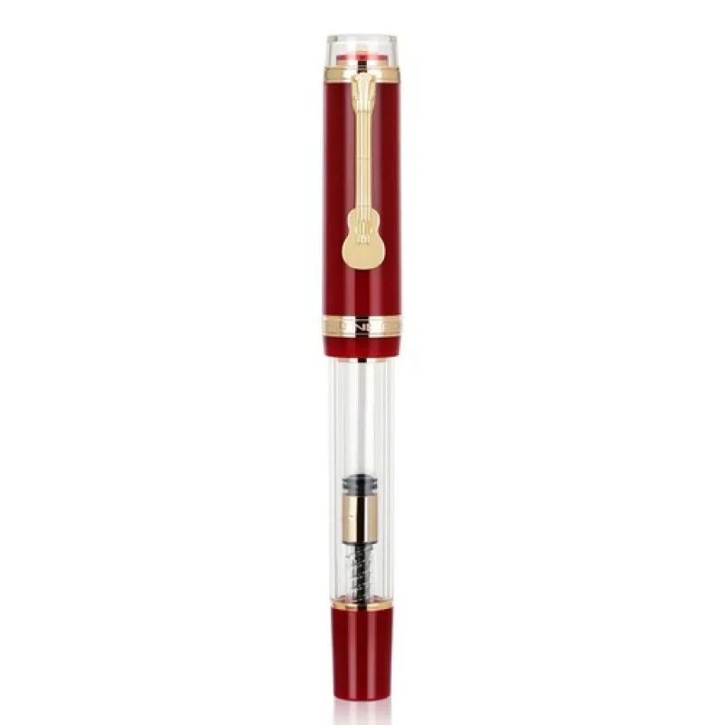 

A+ Jinhao 1935 Fountain Pen #8 F/M Nib with Guitar Clip, Red Resin Writing Gift Pen