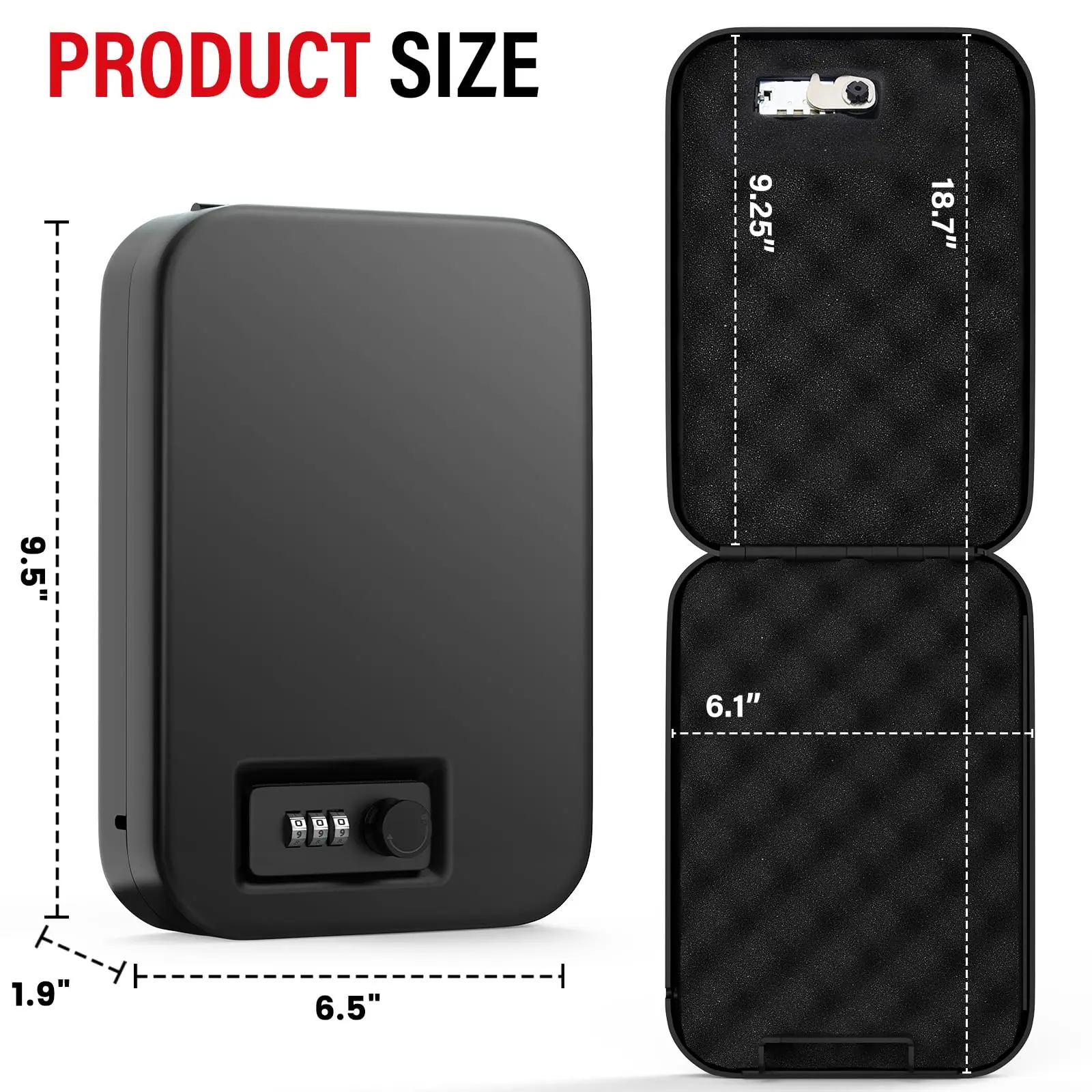 Security Safe Box Personal Safe with Steel Combination Lock and Security Cable Home Anti-Theft Digital Home Safe Box