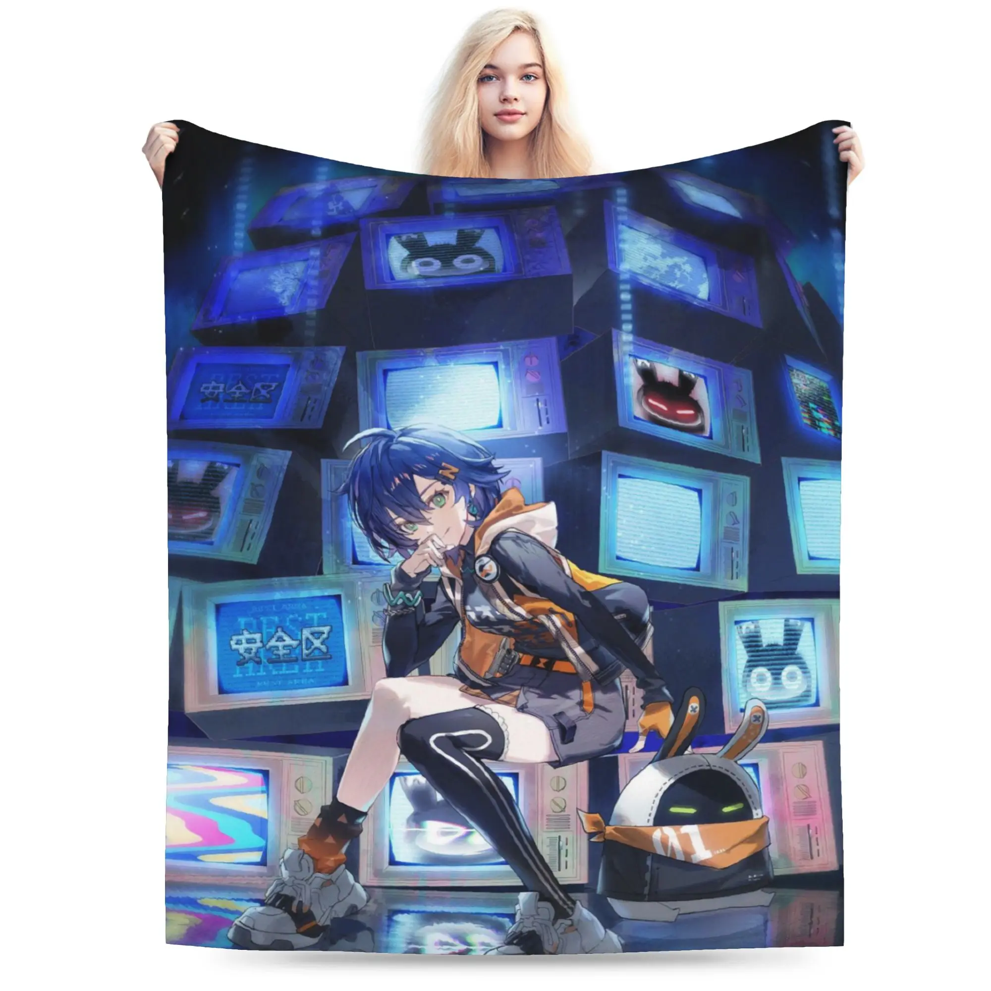 Super Soft Zenless Zone Zero Throw Blanket Premium Fleece Flannel Lightweight  Bed Blanket Cozy Warm Blankets All Season Use