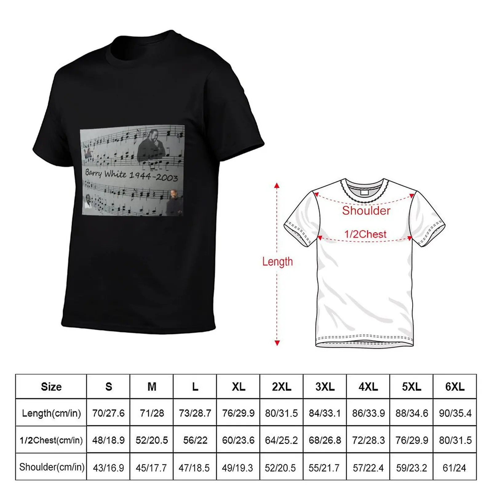 Barry White 1944-2003 T-Shirt man t shirt designer t shirts for man graphic vintage t shirts for man cotton T-shirt