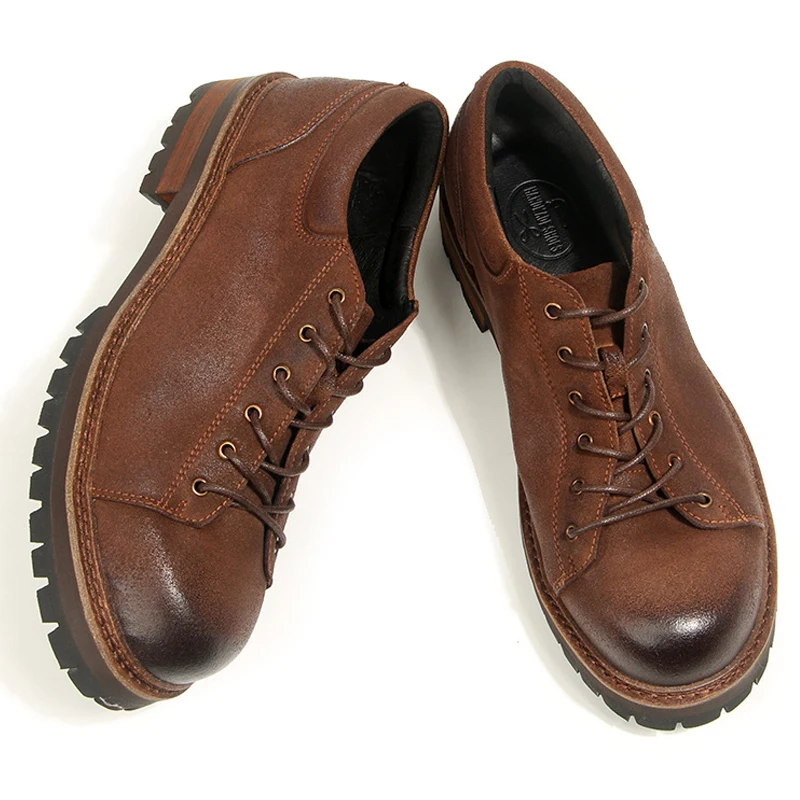 

Platform leather shoes Genuine leather Men Shoes Cowhide Handmade Casual shoes Men Retro quality Male leather shoes comfort