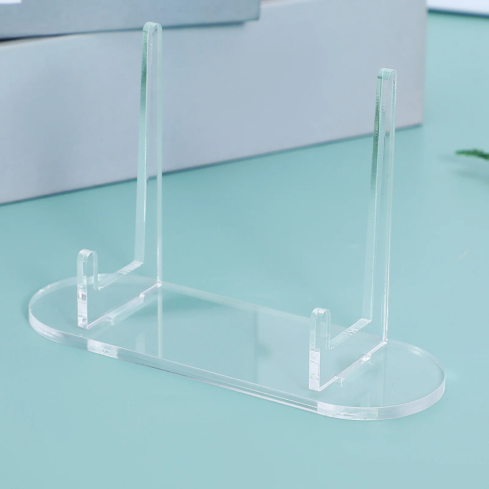 

Clear Small Acrylic Display Stand Transparent Picture Plate Holder Easel for Home Commercial Storage Display