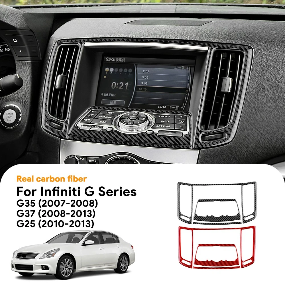 Car Central Control Panel Trim Sticker Carbon Fiber For Infiniti G25 2010-2013 G35 2007 2008 G37 2008-2013 Decoration Accessory - view 2
