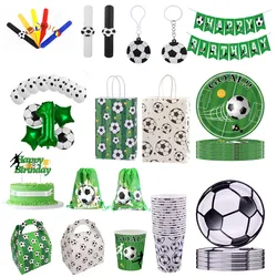 New Football Soccer Themed Party  Supplies Balloon Toy Gift Disposable Tableware Set Cup Bracelet Birthday Party Soccer Decorati