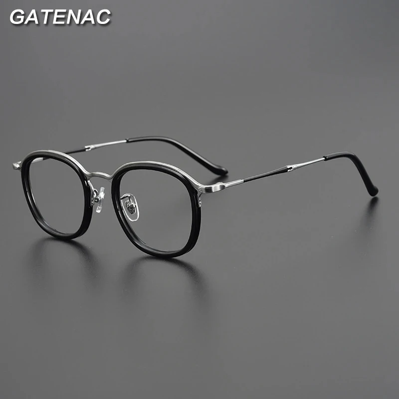 Vintage Pure Titanium Eyeglasses Frame Men Retro Ultra Light Glasses Frame Women Korea Designer Luxury Brand Eyewear