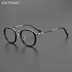 Monture de lunettes en titane pur pour hommes et femmes, lunettes optiques pour myopie, nouveaux délinquants coréens, lunettes vintage, marque de luxe, 2023