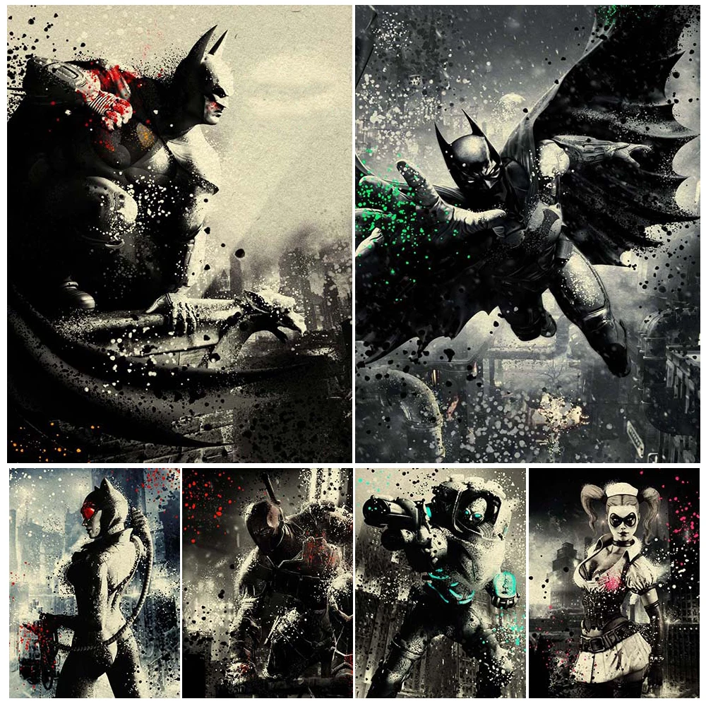 

Mr. Questionmark & The Clown Vintage Wall Art Canvas Painting Urban Dark Crime Syndicates And Superheroes Art Poster Print Decor