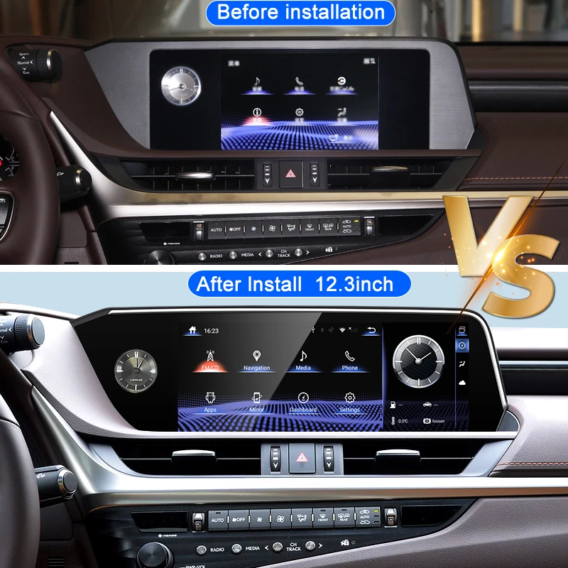 For Lexus ES200 ES250 ES300H ES350 2018-2024 12.3 inch Car Radio Multimedia Video Player Stereo GPS Navigation DSP 4G Carplay