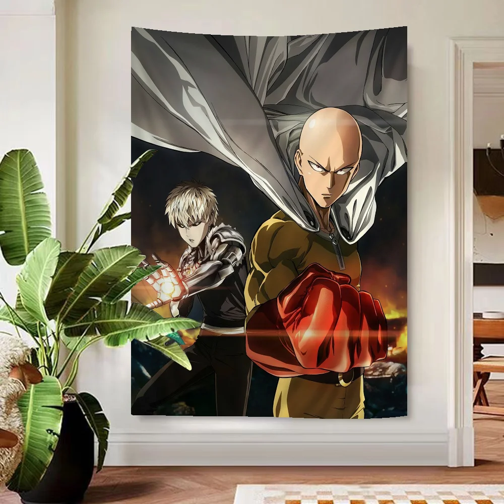 Anime One Punch Man Anime Tapestry Hippie Flower Wall Carpets Dorm Decor Cheap Hippie Wall Hanging