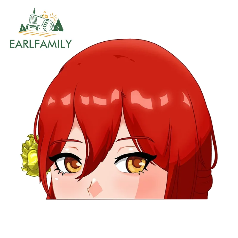 

EARLFAMILY Himeko Murata Peeker Car Stickers and Decals Fashionable Rearview Mirror Decals Waterproof Sunscreen PVC DIY Car Body