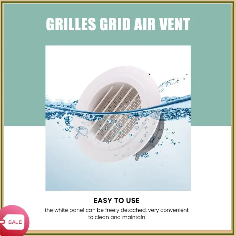 

Unique 2 Pieces 4 Inch Air Vent Louver, Air Grill Cover With Built-In A Fly Screen For Bathroom Office Home