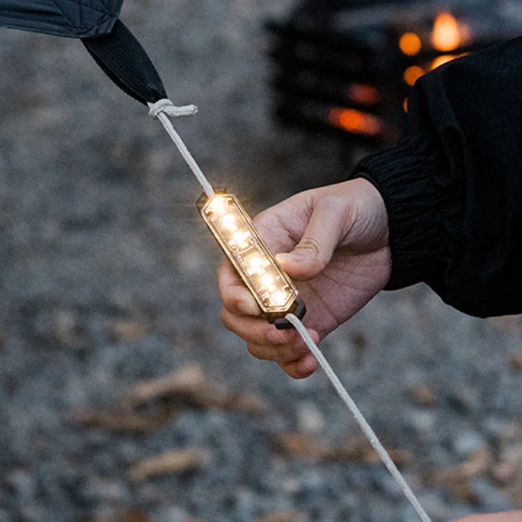 Lanterna de Advertência com Fivela para Corda de Barraca Tática, Lâmpada Decorativa LED Portátil para Acampamento ao Ar Livre