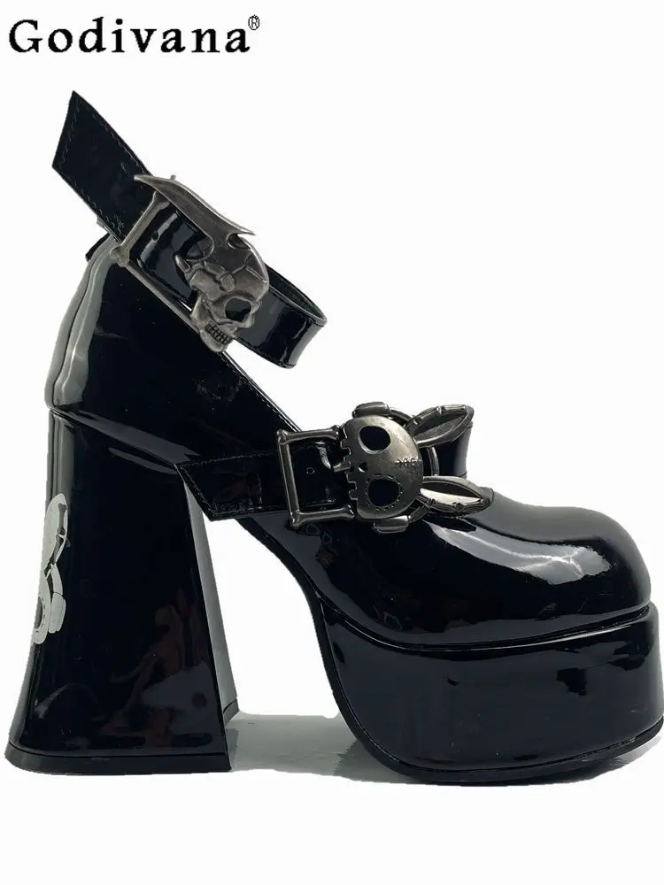 

Туфли Мэри Джейн Y2K в стиле японской субкультуры Лолита, на массивном каблуке, с круглым носком, для милых и стильных девушек, новинка 2025 года, для школьной формы JK