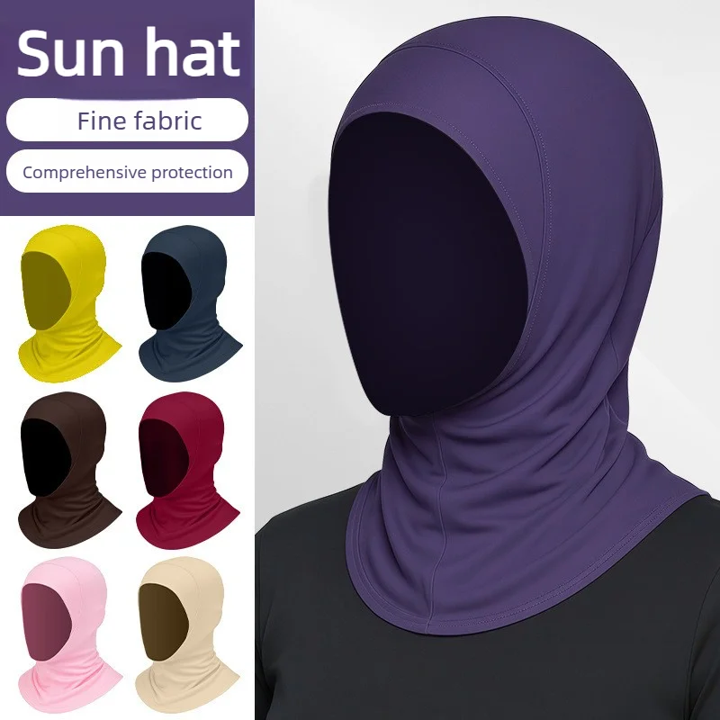 Summer Solid Color Breathable Stretch Scarf for Women Thin Long Neck Warmer Head Wrap Cover Sun Protection