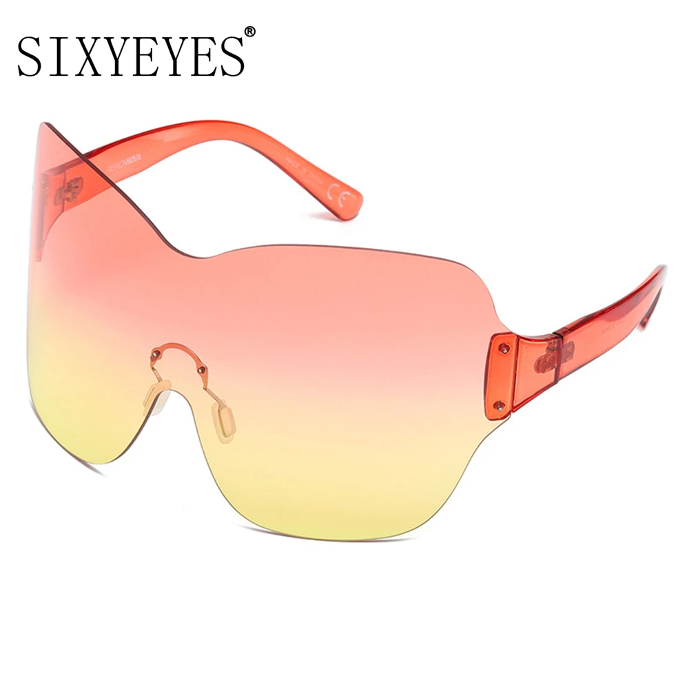 One Piece Oversized Sunglasses Goggles Women Men Colorful Sports Y2k Sun Glasses Driving Shades Brand Designer Eyewear Glasses