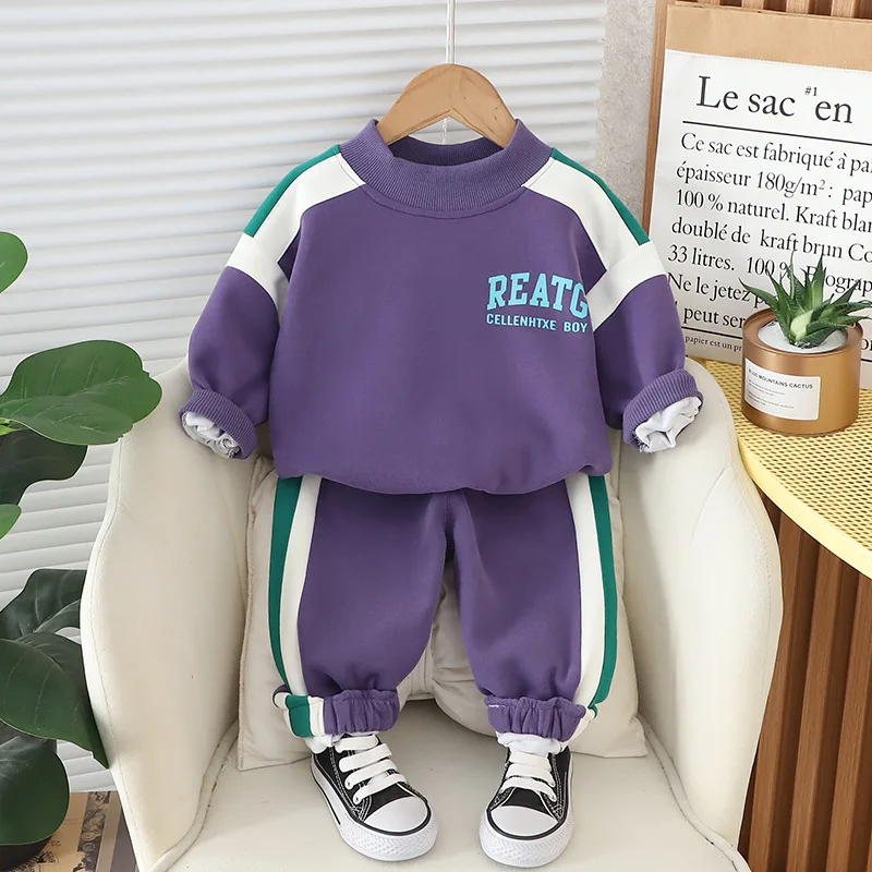 Boys Clothes Sets Spring Autumn 2024 Children Cotton T-shirts Coats Pants 2pcs Sports Suit For Baby Tracksuits Kids Outfits 4 5Y