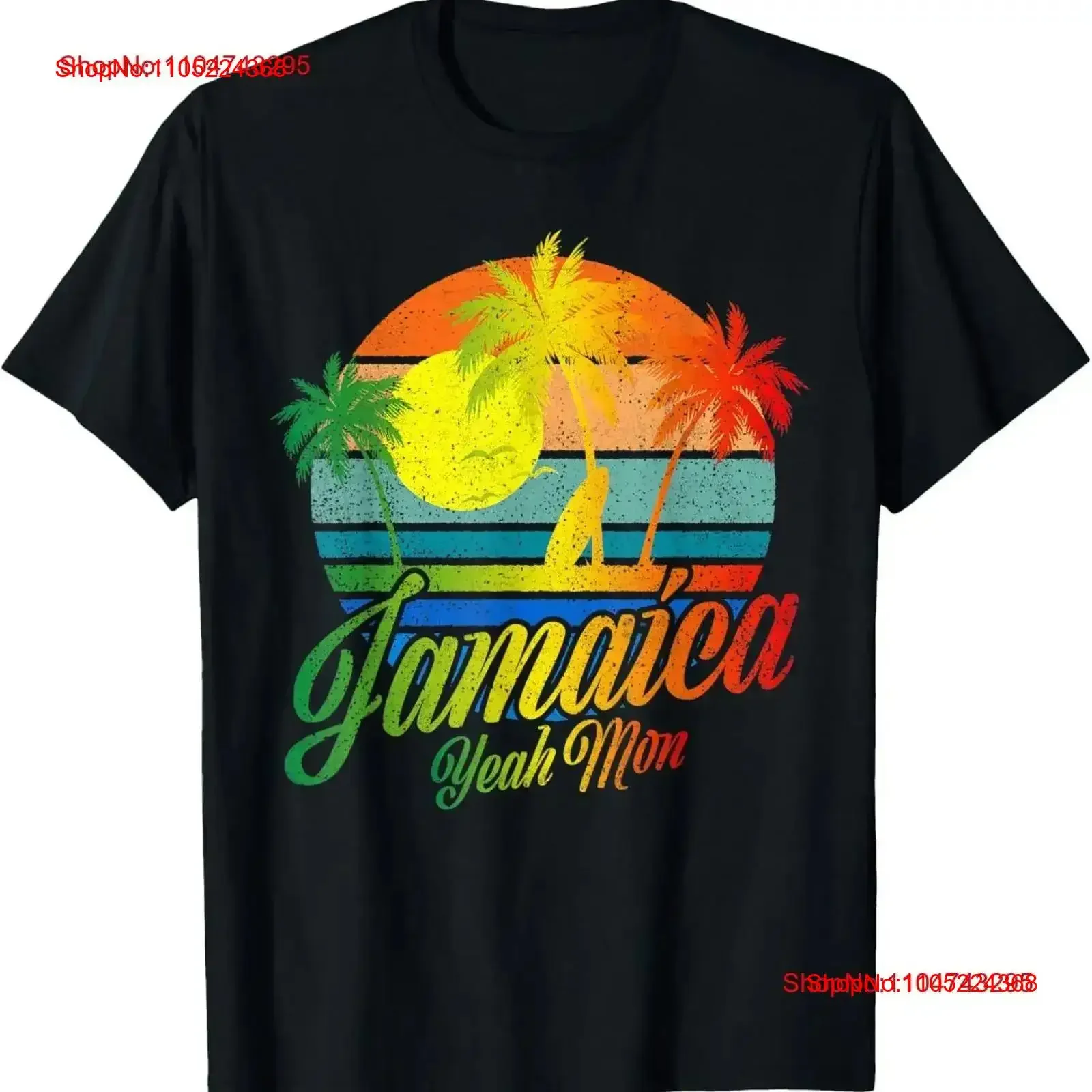 

Retro Yeah Mon Jamaica Summer Beach Vacation For T Shirt vintage Washed homme fashion Stretched Slightly Top Everyday Wear