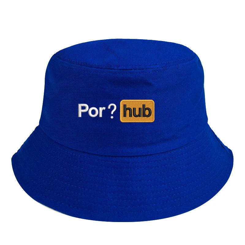 Custom Text Embroidered P hub men Adult bob Bucket hats non reversible Hats Cotton Outdoor women Porhub bob Hats Fisherman cap