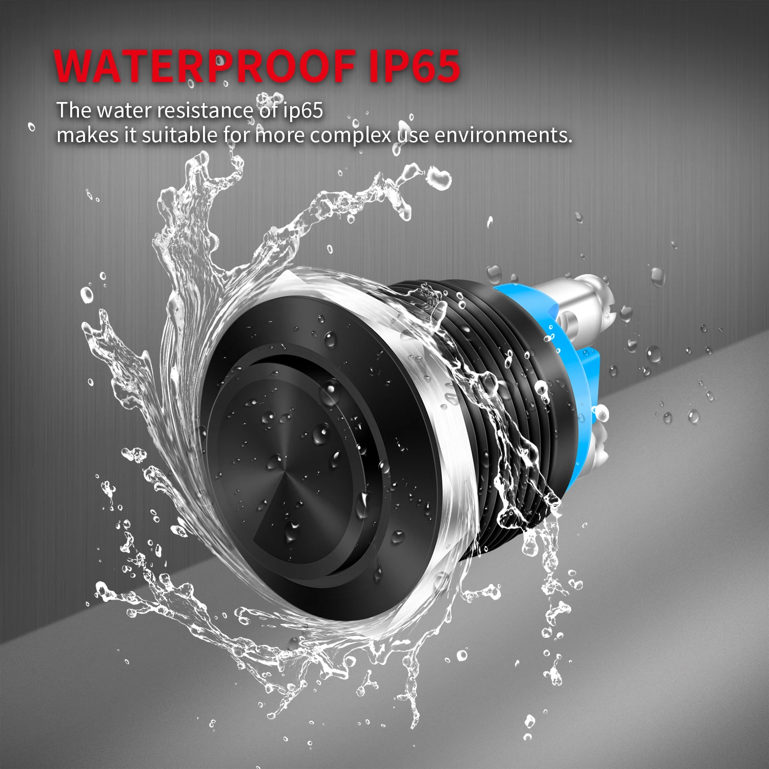 2PCS Momentary Horn Push Button Switch 12V Black Metal Waterproof 19mm Round Starter Power Switch for Car RV Truck Boat Marine
