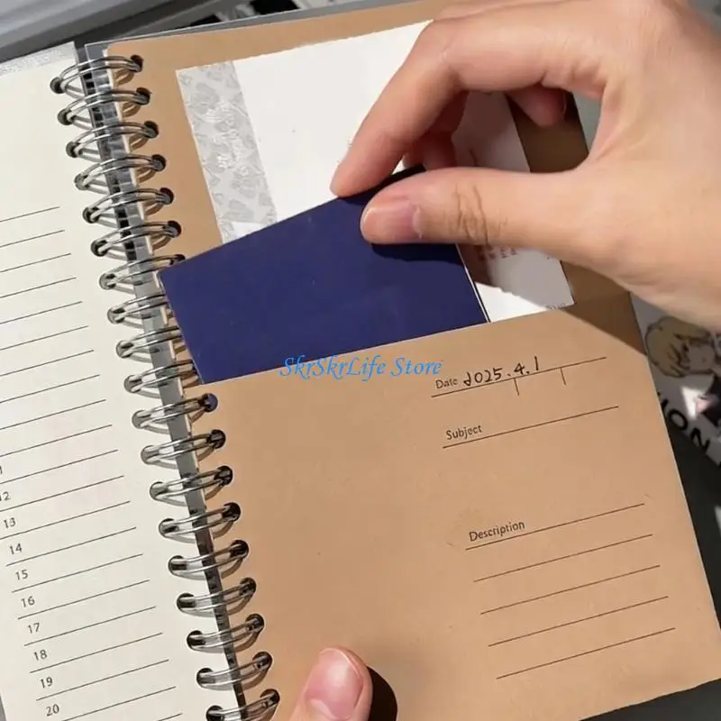 E65E 1Pc Aesthetic Writing Notebooks Coil Bounding Covers Not Glares Paper Compact Size for School Office Writing Supplies