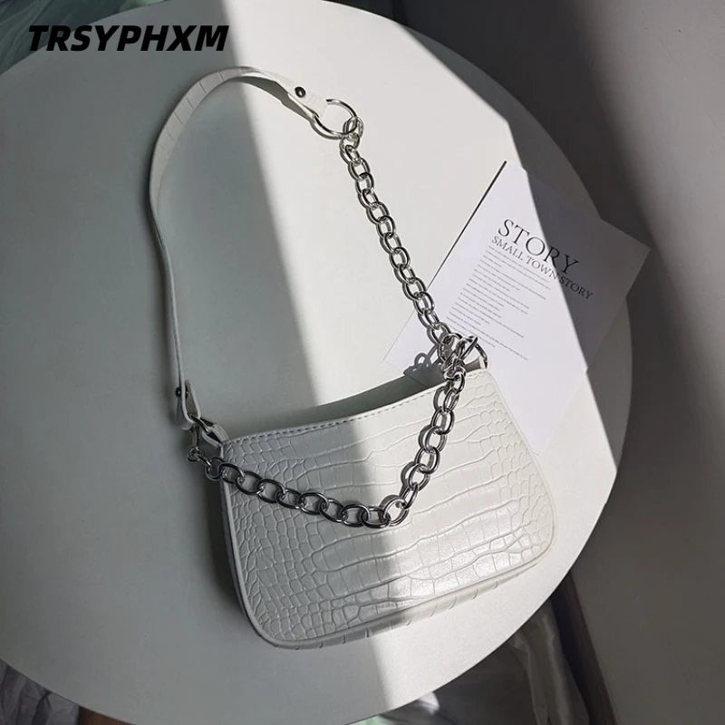 TRSYPHXM Crocodile texture armpit bag 2025 summer new trend fashionable versatile French niche shoulder bag diagonal cross bag