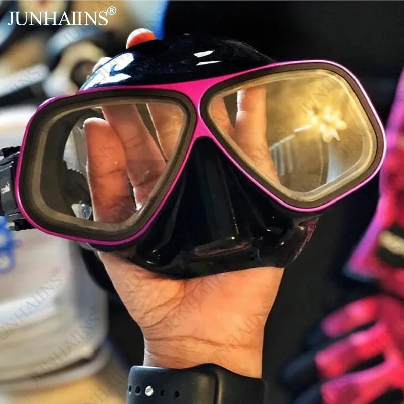 JUNHAINS Free Diving Mask Low-Capacity Aluminum Alloy Glasses Frame Wet Breathing Tube Snorkel Set For free diving, snorkeling