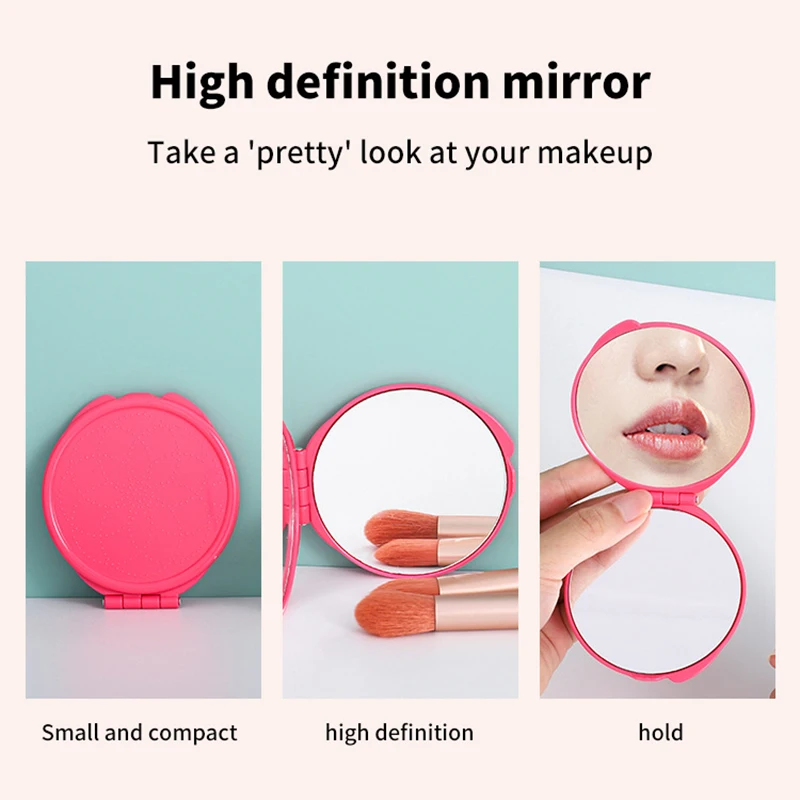 Mini miroir de maquillage portable double face, poche pliante, rond, outil cosmétique de beauté de voyage