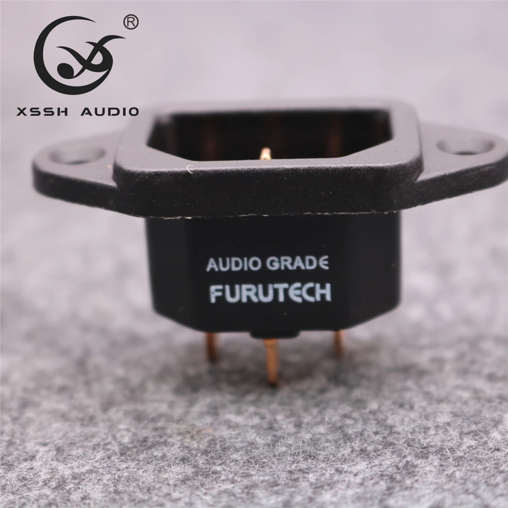 4pcs Power Socket YIVO Audio T1 DIY HIFI Brass Plating Gold Red Copper Female IEC Inlet 3Pin AC 250V 10A Elecrtric Plug Outlet