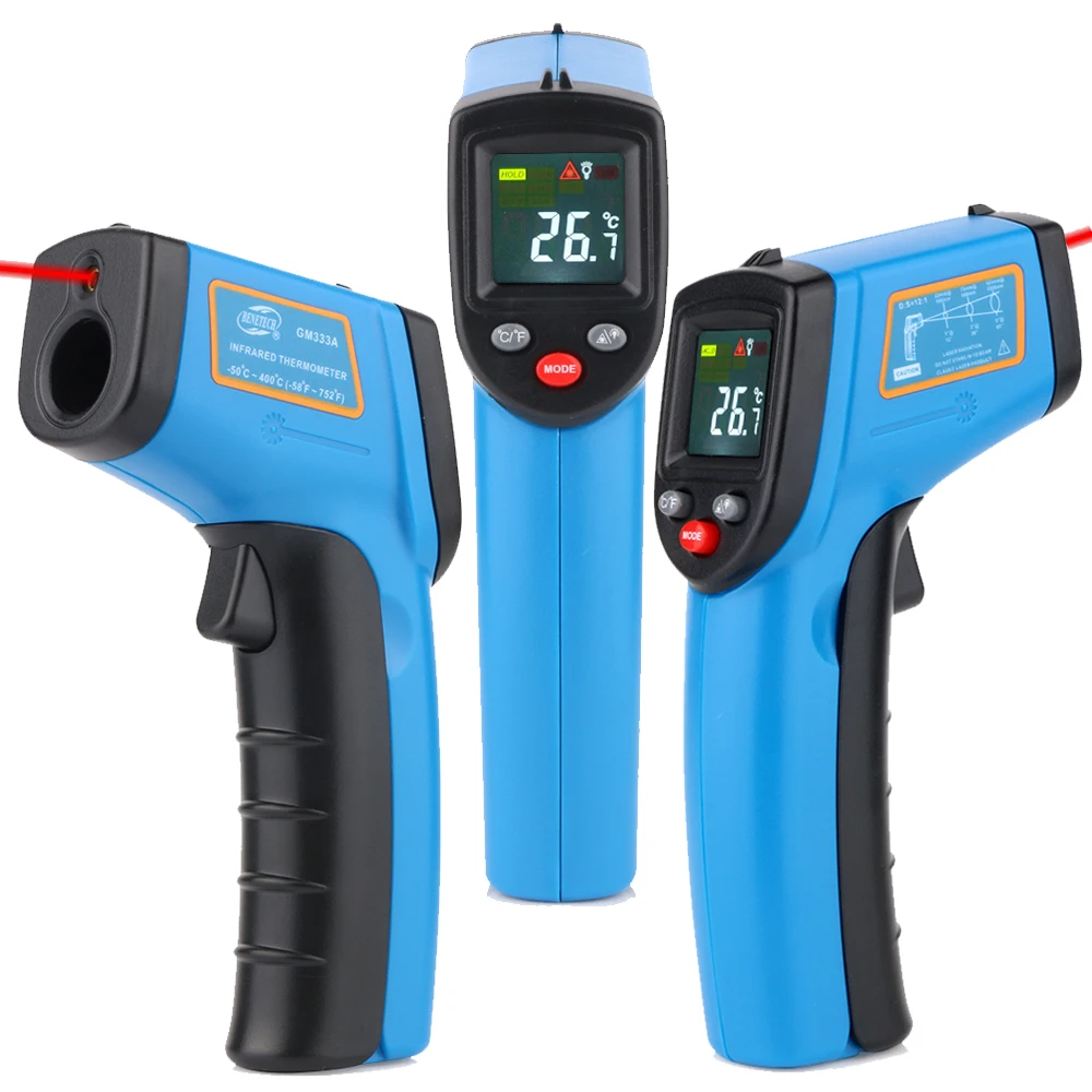 BENETECH GM termômetro Infravermelho Sem contato Pyrometer IR laser ponto gun IR Pyrometer termômetro-58 ~ 752 °F alta temperatura