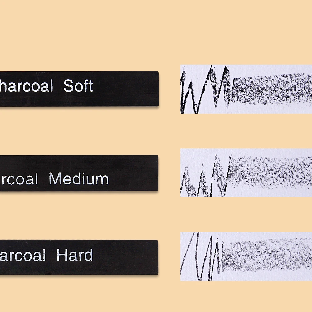 Imagem -03 - Conjunto de Tira de Carbono de Madeira de Esboço de Grafite Pintura de Estudante de Arte Lápis de Carvão Sólido Atacado Peças