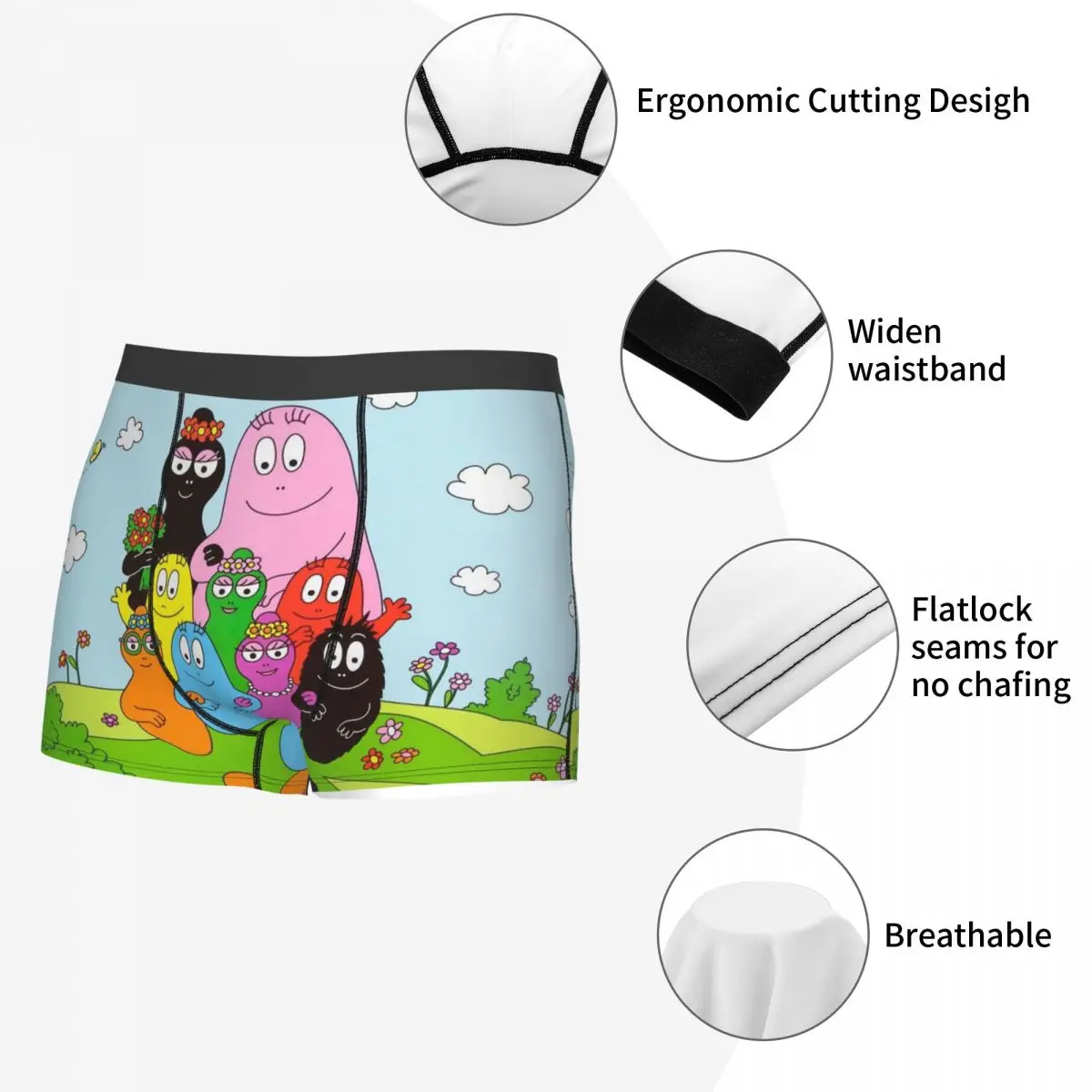 Characters Les Barbapapa Family Anime Underpants Cotton Panties Man Underwear Ventilate Shorts Boxer Briefs