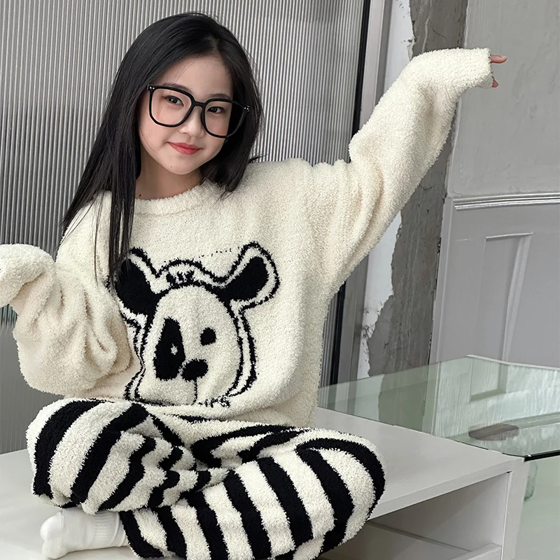

Baby Girls PJ Top+Bottom Sleepwear Sets Kids Pajamas Suit Child Pullover Long Sleeves & Pants Set Princess Nightgowns Size 4-14Y