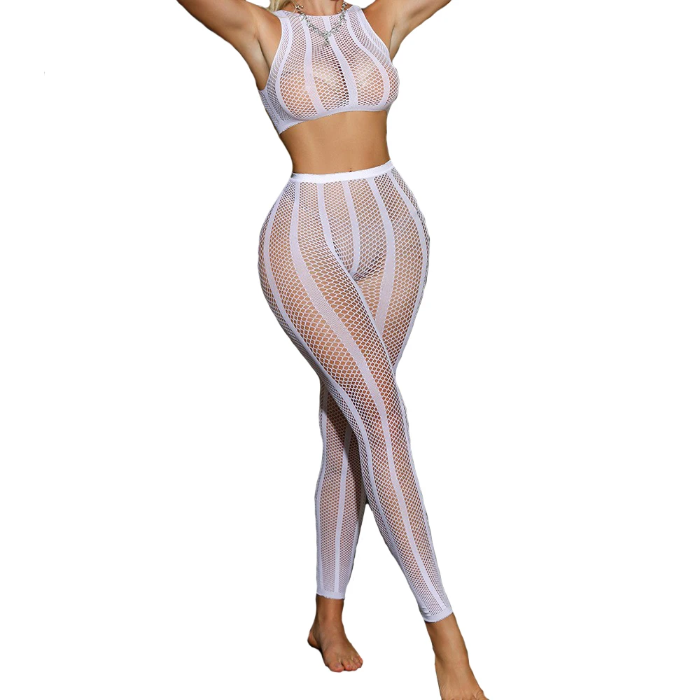 Sexy Lingerie for Women Erotic Bodystocking Underwear Costumes Sleepwear Nightwear Chemises Plus Size Two Pieces Set
