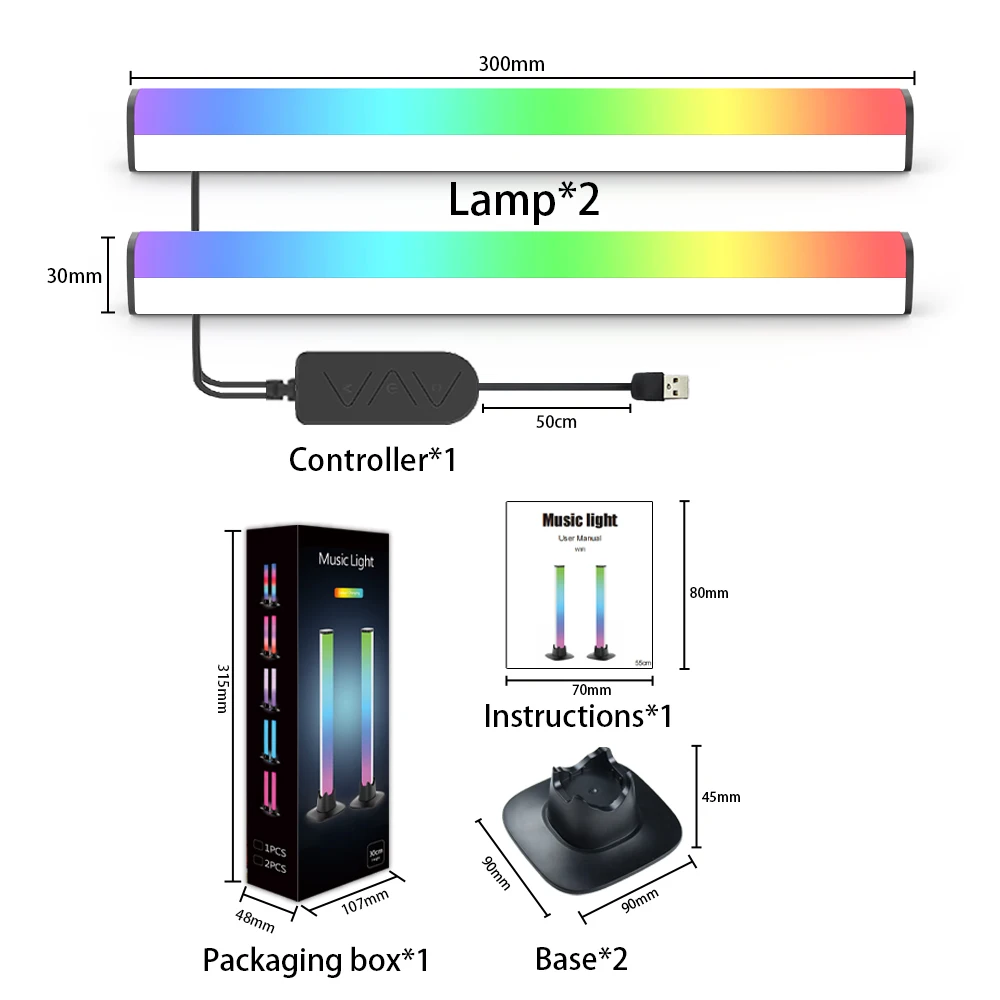 Imagem -03 - Wiscolor Barra de Luz Led Rgbic Wifi da Tuya Lâmpada de Atmosfera de Ritmo Musical para pc Área de Trabalho Decoração de Quarto Funciona com Alexa Google Assistant