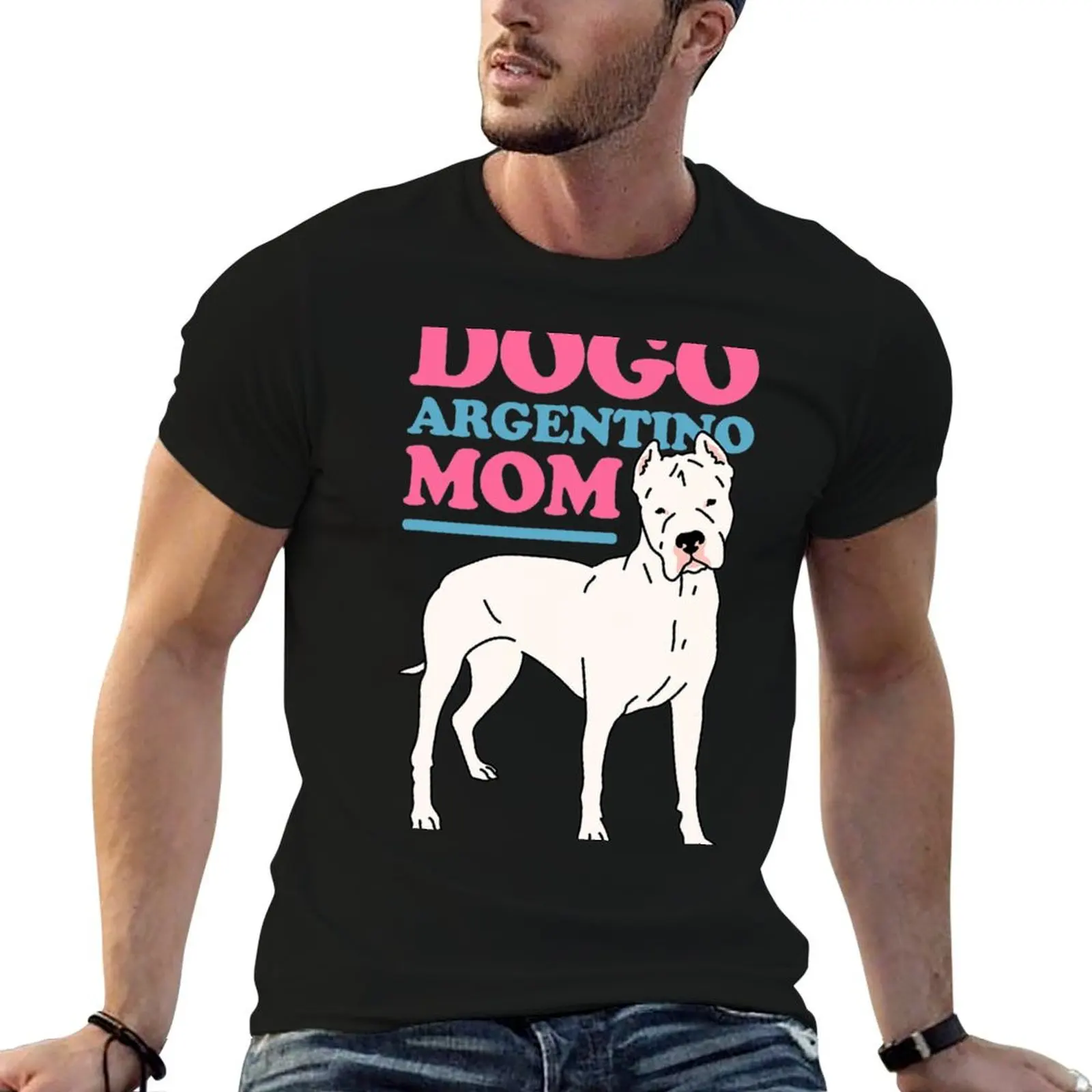 Camiseta Dogo Argentino Mom Dog Owner Dogo Argentino, camisetas personalizadas para hombre, camiseta divertida de algodón