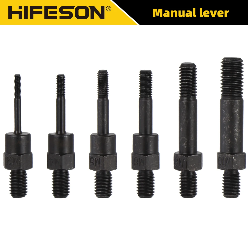 HIFESON Hand Rivet Nut Gun Part Manual Threaded Rivet Head Replacement Screws Pull Rod For BT-606 605 607 M3 M4 M5 M6 M8 M10 M12