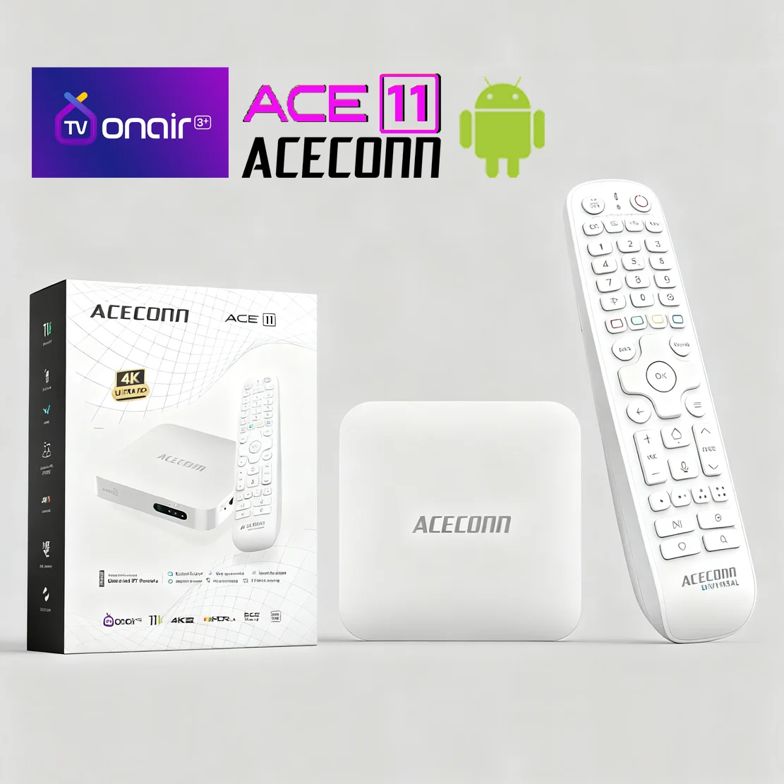 

ACECONN ACE11 TV Box Streaming Box IPTV iptv abonment online 2GB 32GB Dualband WiFi LAN Port BT Auto Learning Hotkeys