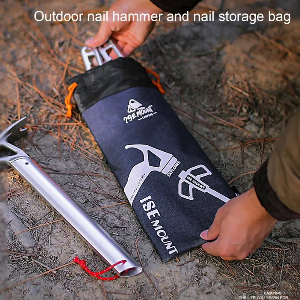 Tent Pegs Bag Soft Oxford Cloth Grocery Bag Storage Items Windbreak Rope Hammer Ground Nails Storage Pouch for Outdoor Camping