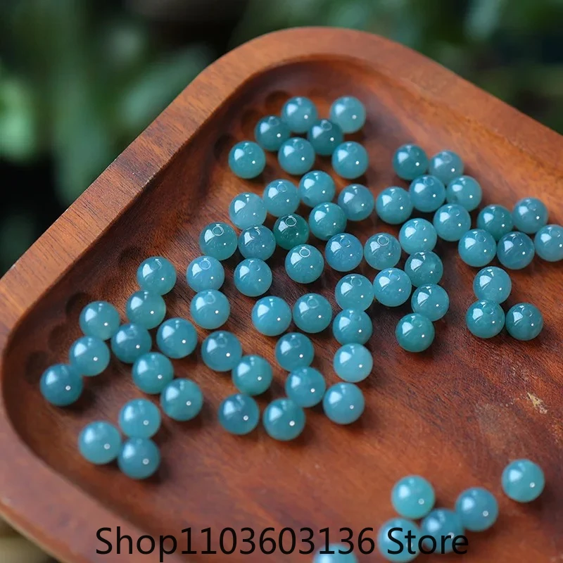 

10 шт. натуральный синий водный нефрит 6 мм бусины DIY браслет серьги Шарм жадеит ювелирные изделия модные аксессуары амулет подарки для женщин и мужчин