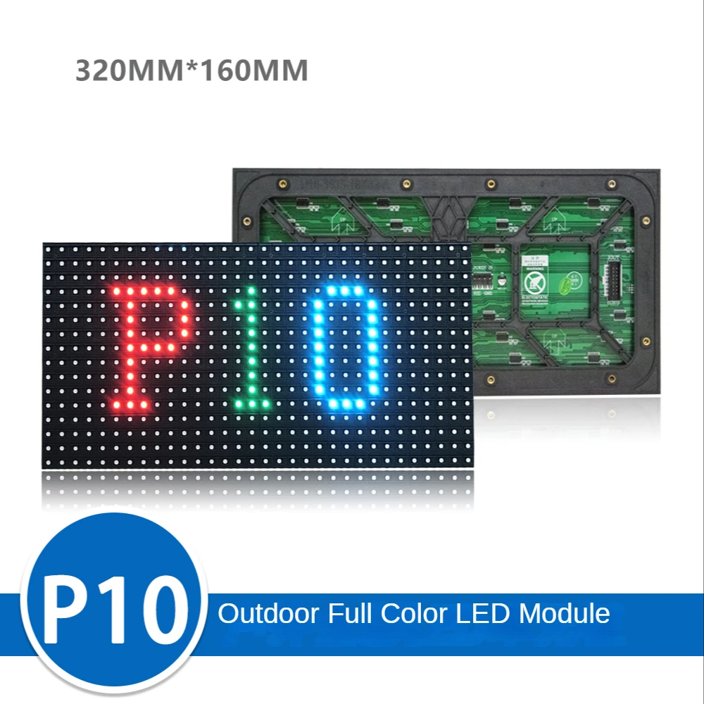 320x160mm P10 Outdoor Full Color LED Screen Display Module 32*16 Pixels SMD3535/SMD2727 RGB P10mm 1/2 or 1/4 Scan Led Panel