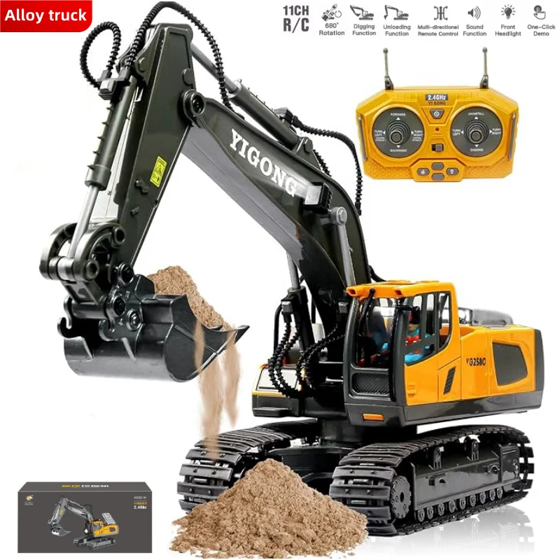 2.4G RC Excavator Children Remote Control Model Car Engineering Dump Truck Bulldozer High Tech Remote Control Car Children Toys