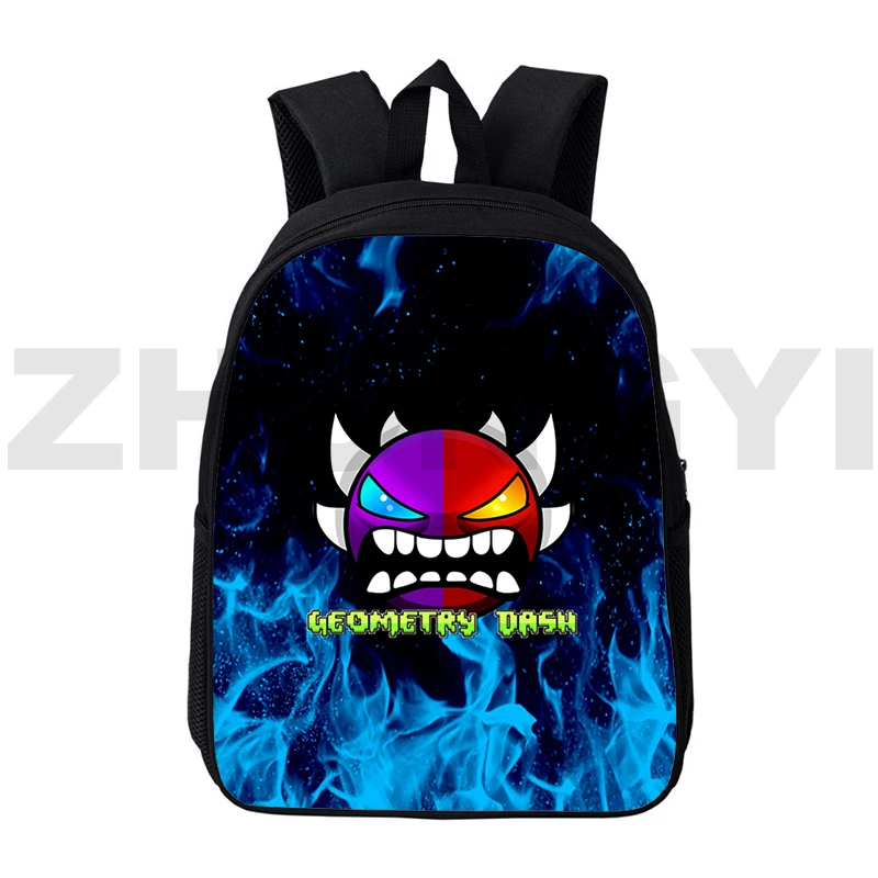 

Preppy Style Angry Geometry Dash School Bags Student Primary Kindergarten Rucksack 16 Inch Top Quality Canvas Travel Backpack