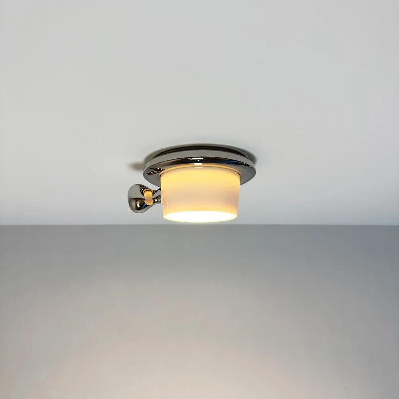 Modern White Ceramics LED Ceiling Lights Mini Flush Mount Hallway Entryway Balcony Cloakroom Small Space Lighting Fixture Lamps
