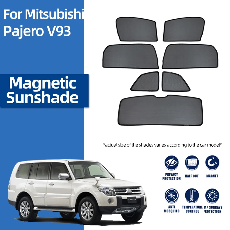 

For Mitsubishi PAJERO MONTERO MK4 2006-2022 Magnetic Car Sunshade Front Windshield Curtain Rear Side Baby Window Sun Shade Visor