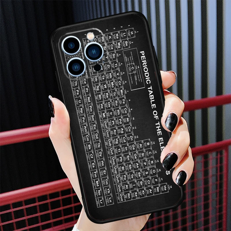 Chemistry College Periodic Table Science Case For iPhone 16 15 14 11 Pro Max 12 13 Mini X XS Max XR Plus Cover Coque